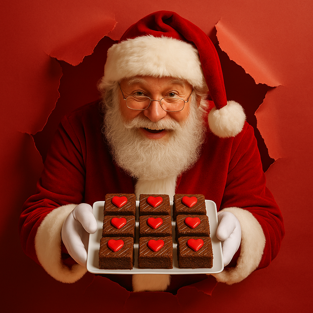 Brownies sorpresa para niños en Navidad
