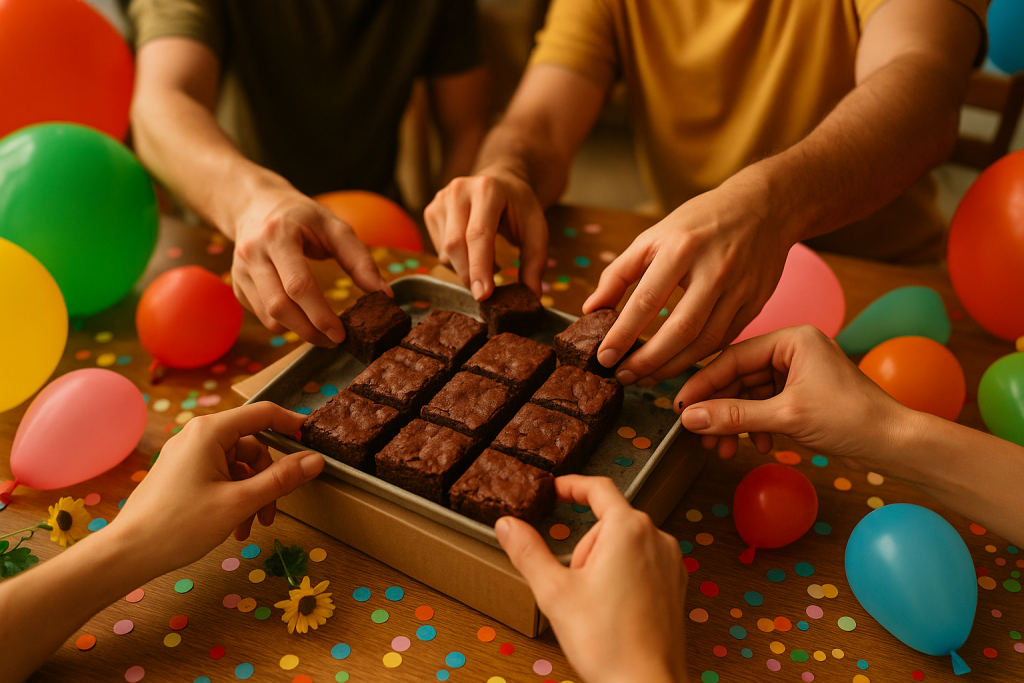 Regalar un brownie en cumpleaños
