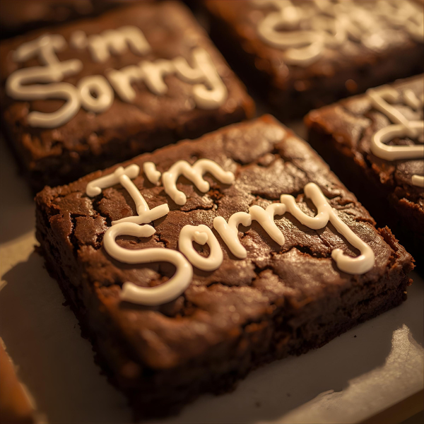 Brownies personalizados para pedir disculpas
