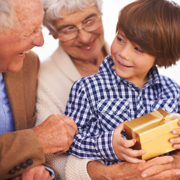 Regalos con brownies para padres mayores
