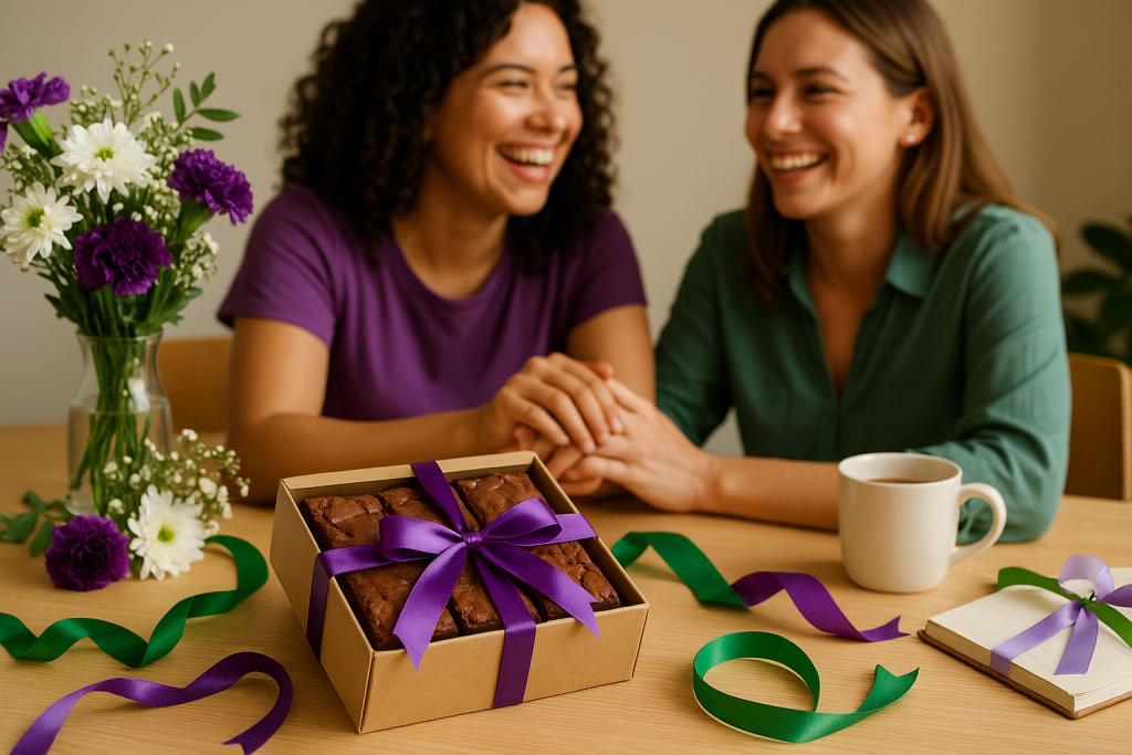 Regalos con brownies para amigas feministas