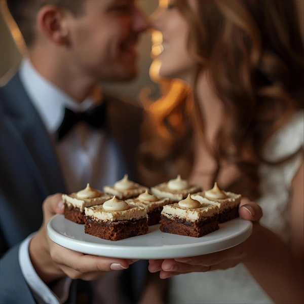 Detalles románticos con brownies para parejas jóvenes