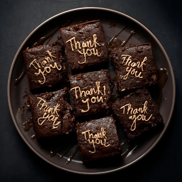 Frases para brownies con palabras de agradecimiento