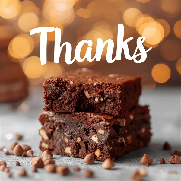 Palabras de agradecimiento para brownies de regalo